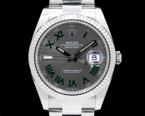 rolex datejust roman numerals green